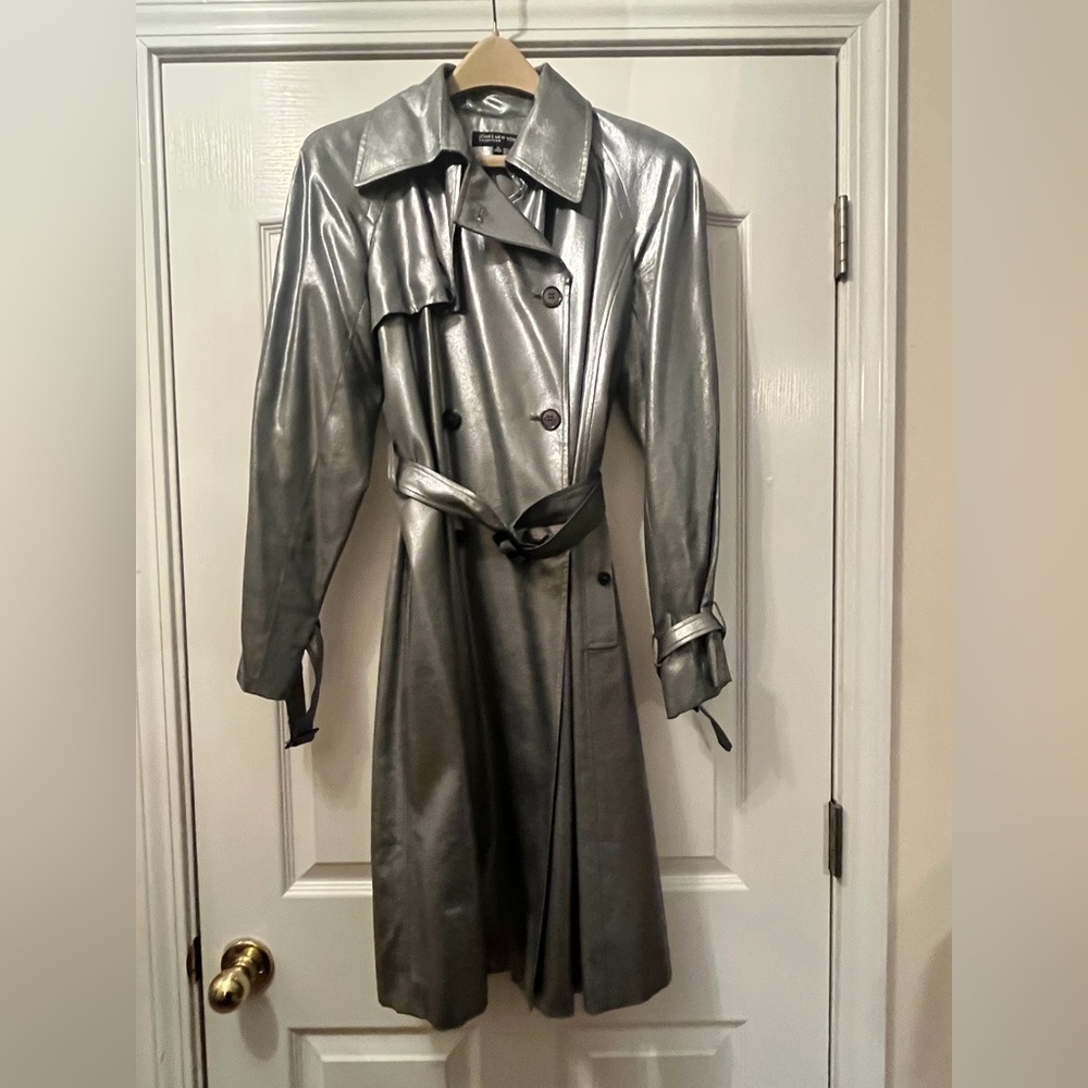 Jones New York Shimmering Silver Coat - Picture 7 of 8